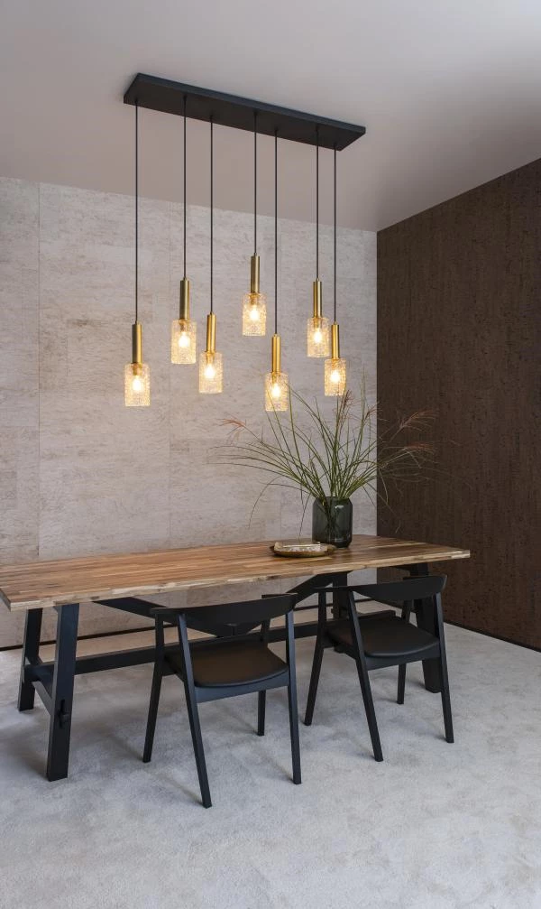 Lucide CORALIE - Pendant light - 7xE27 - Transparant - ambiance 1